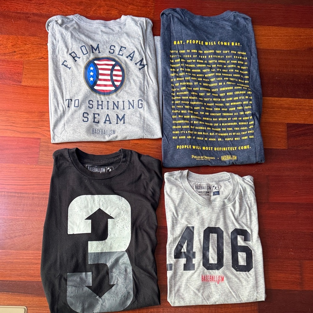 Baseballism T-shirts (4) size L